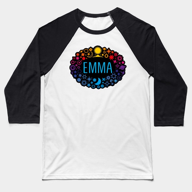 Emma name with stars Baseball T-Shirt by WildMeART